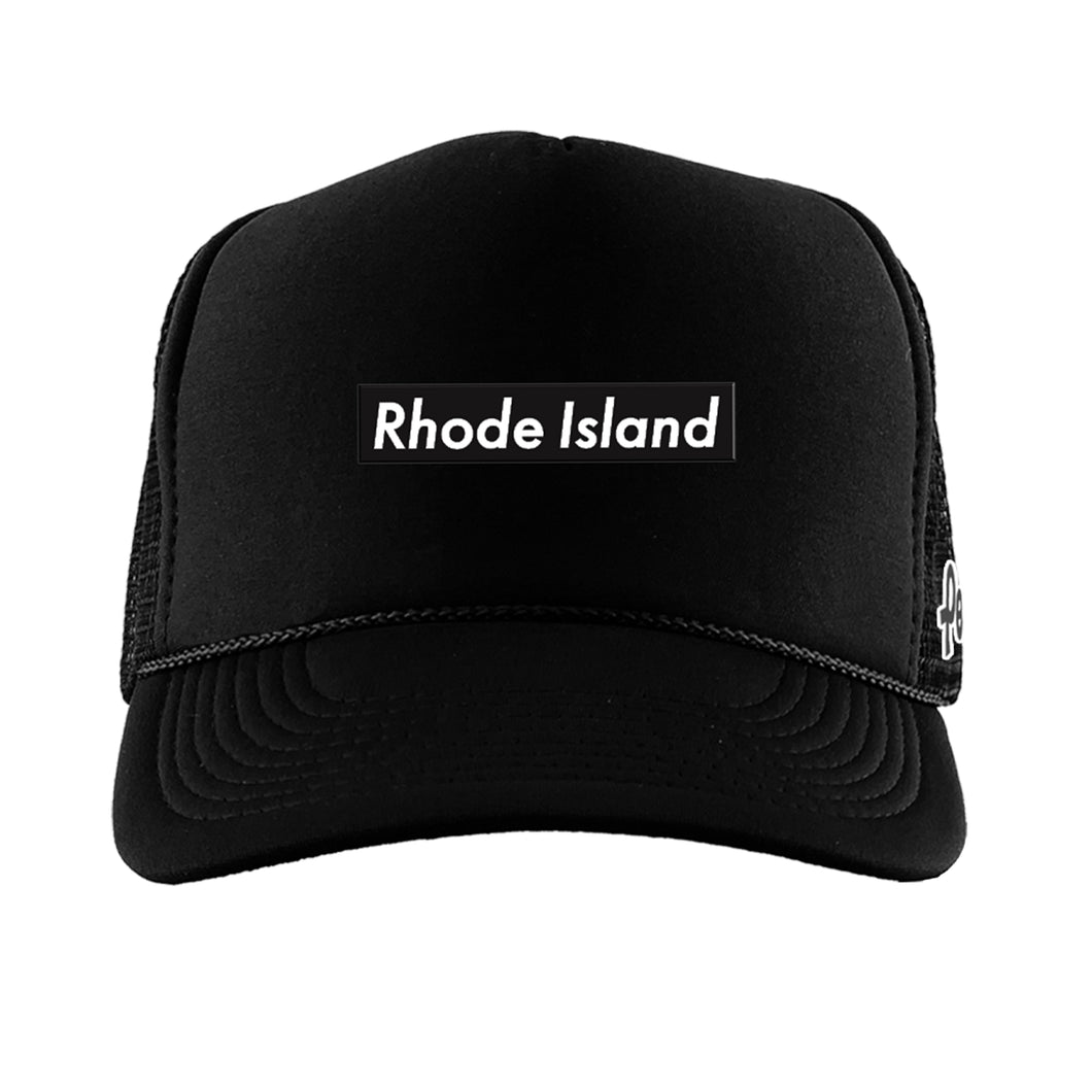 Rhode Island Bold Black on Black Trucker