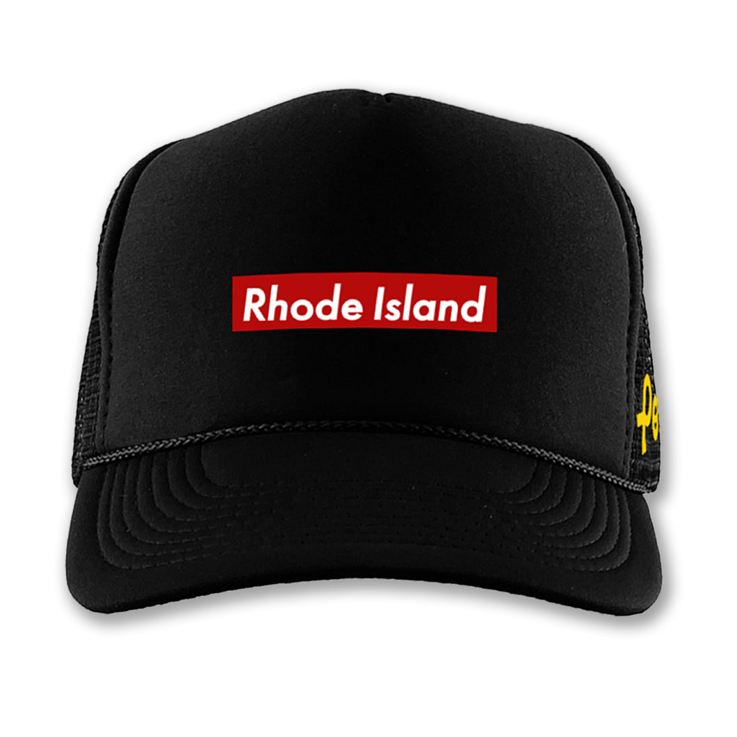 Rhode Island Bold Black Red and Yellow Trucker